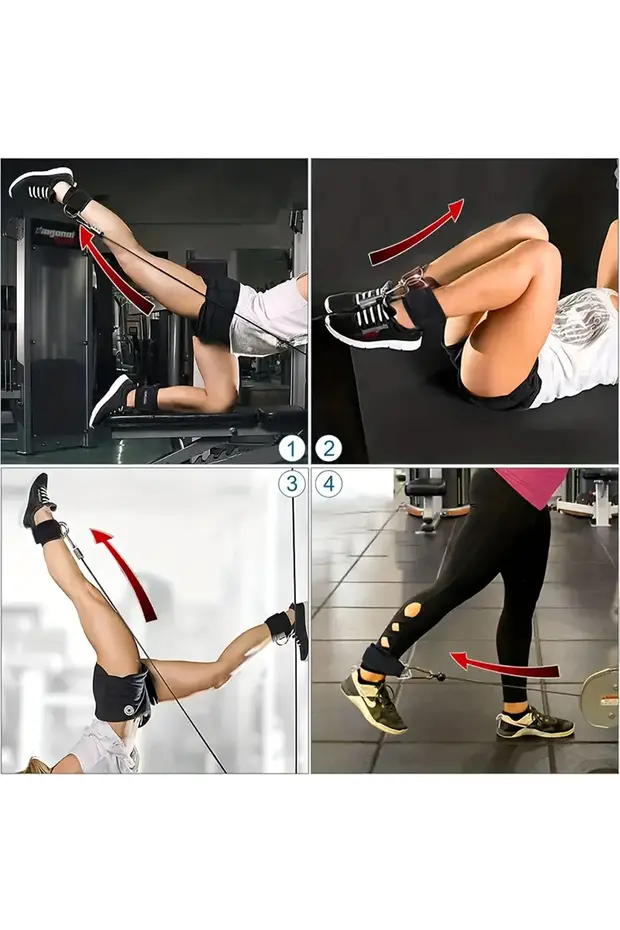  Ayak Kayışı Ankle Strap Bilek Kayışı Ayak Kayışı Fitness Çekiş Aparatı Direnç Ayak Çekme Aparatı